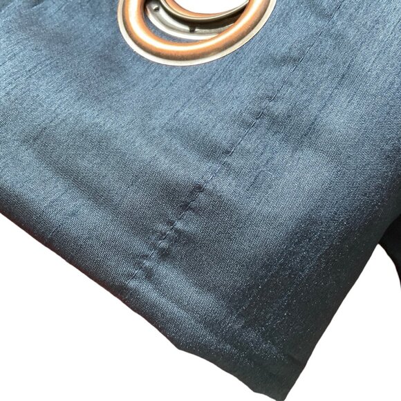 Navy Blue Black Out Curtains w/ Grommets - Picture 4 of 4